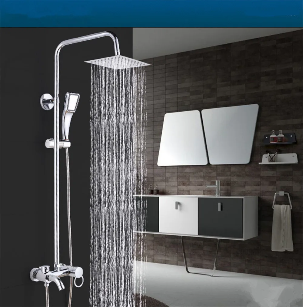 1PCS Rainfall shower heads 8" Chrome Finish Stainless Steel Square