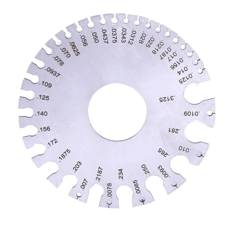 Высокое качество нержавеющая сталь 0-36 круглый AWG толщина провода линейка Калибр Диаметр измерительный инструмент нержавеющая сталь