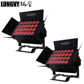 

Free Shipping 2pcs/lot 24x12W RGBW 4 IN1 Wide LED Wall Washer Light Led Flood Light DMX Stage Lighting