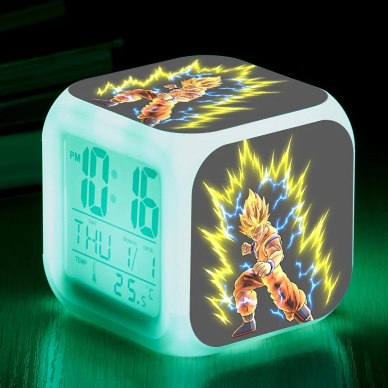 2018 горячая Распродажа DRAGON BALL Z светодиодный 7 цветов флэш-изменение Night Light будильники сын Goku vegeta японский мультфильм аниме игрушки