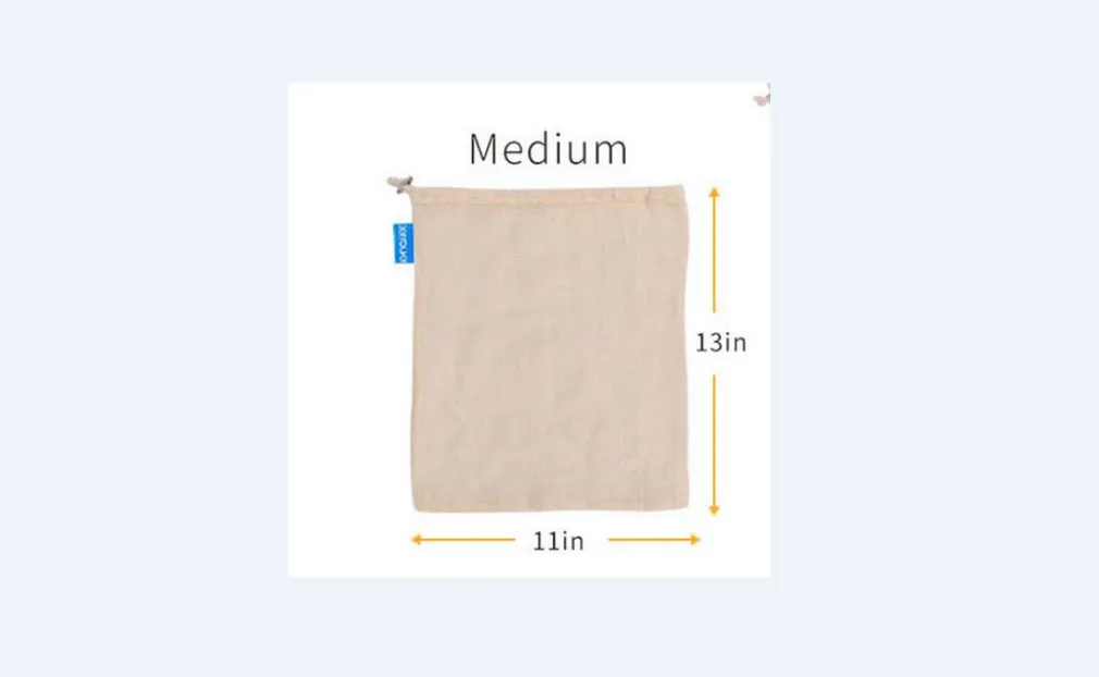 Новая многоразовая сумка на шнурке из хлопка с металлической пряжкой многофункциональная хозяйственная сумка для овощей высокого качества - Цвет: M