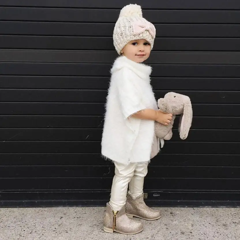 

Autumn Winter Girls Kids Baby Solid Outwear Cloak Jacket Warm Coat Clothes Kids Winter Coats NO2