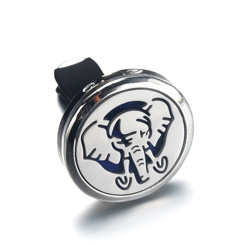 Car Air Conditioning Outlet Perfume Folder Stainless Steel Magnetic Essential Oil Diffuser Elephant pattern Pendant | Украшения и