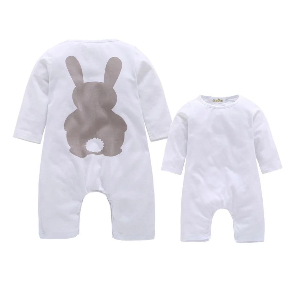 

Rompers New Spring Autumn Baby Rompers Cute Cartoon Rabbit Infant Girl Boy Kids Baby Outfits Clothes