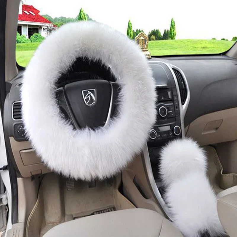 steering wheel cover wool white