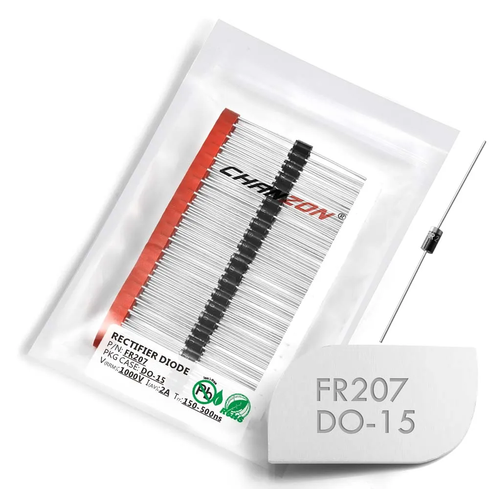 2A 1000V DO-15 DO-204AC x100 Pcs Rectifier diode FR207