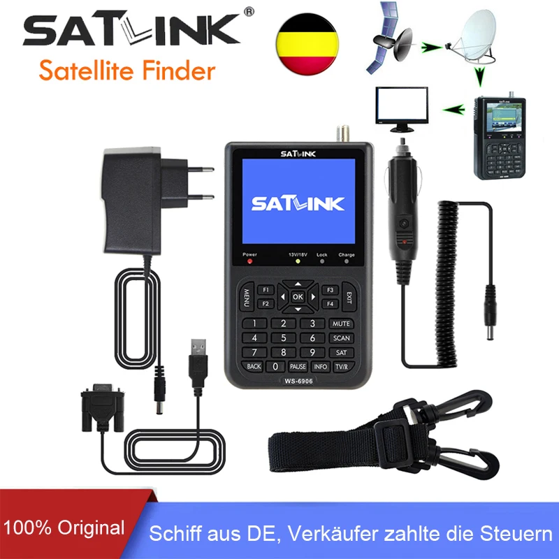 

Original WS-6906 Satellite Finder DVB-S 3.5 inch LCD Display DVB-S LNB EPG FTA CKU Band Digital Sat Finder Signal Meter WS 6906