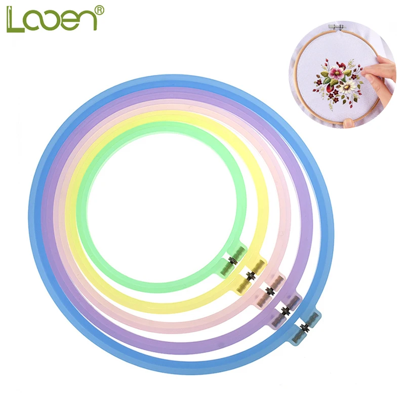 

Looen Brand 1Piece Adjustable Sewing Tools Plastic Embroidery Cross Stitch Hoop Ring Frame Random Color Send For Women DIY Tools