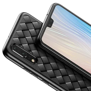 

1000pcs Woven Pattern All-inclusive Soft TPU Leather Cover For Huawei P30 P20 Mate 20 X 10 Pro Ultra Slim Protective Skin Cases