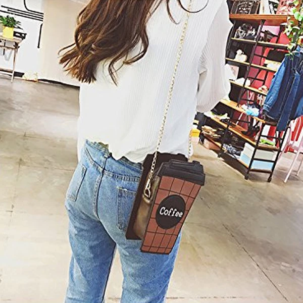 LJL Girls Coffee Crossbody Chains Bags Purses