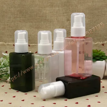 

100ml pretty colors square PET bottle with white plastic pump.lotion/hand wash/Shampoo/moisturizer/facial water PET bottle
