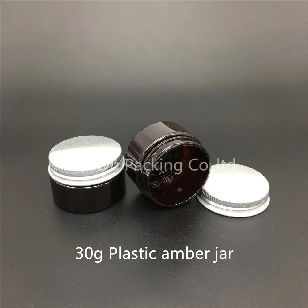 Wholesale 15pcs 30g PET Amber jar, 30 Gram Amber Plastic Cream Jar, 1