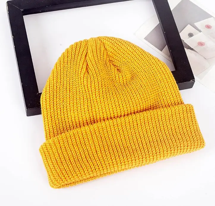 Осень и зима унисекс корейский Baokeman купол вязание шерстяная пряжа Твердые Мода, чтобы согреться взрослых костюмы для косплея шляпа - Цвет: Цвет: желтый