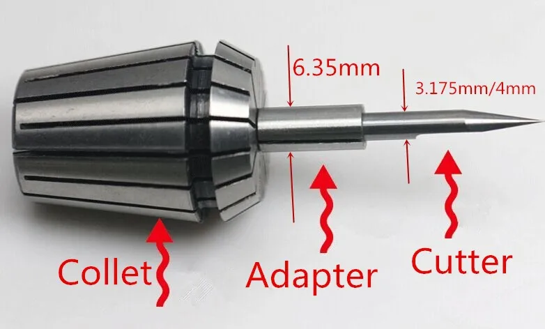 6,35 мм-3,175, 4 мм, 10 шт.,, аксессуары для станков с ЧПУ, концевые фрезы, набор для преобразования диаметра, цанга, адаптер
