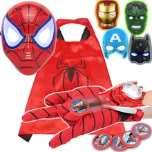 Фигурки Человека-паука Marvel игрушки Мстители Железный человек Капитан Америка Человек-паук Маска перчатка Халка плащ косплей Хэллоуин