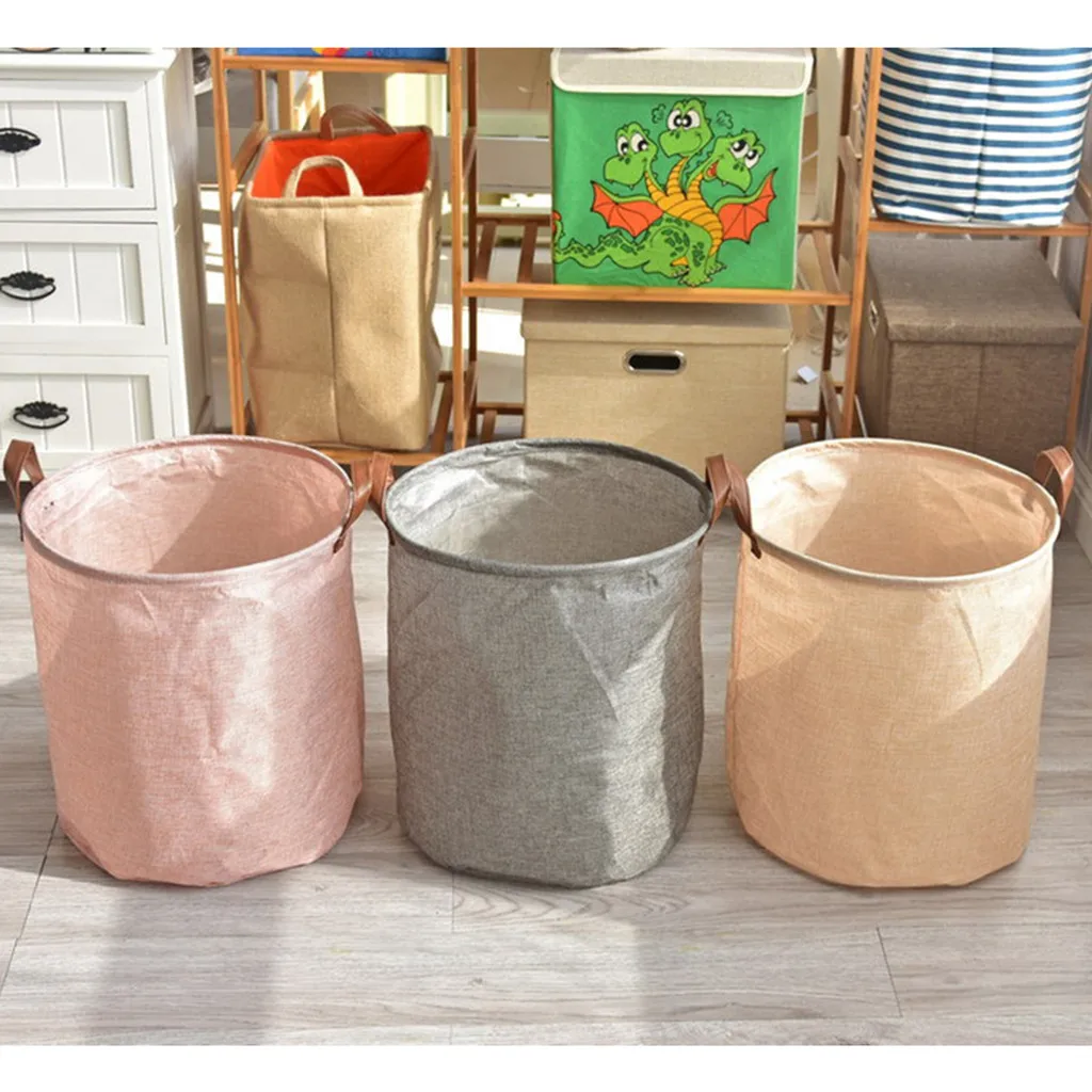 

Cotton Linen Waterproof PE Coating Storage Basket Sundries Storage Box