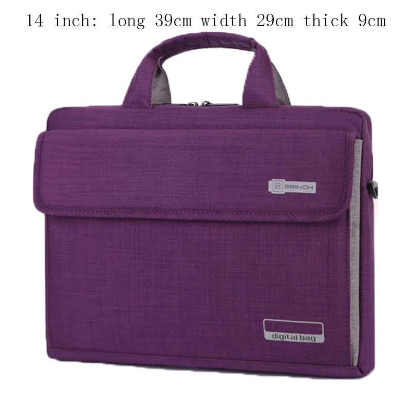 Новинка, 6 цветов, большая вместимость, нейлон, 13,3, 14, 15,6 дюймов, сумка для ноутбука, короткий чехол s, защитный чехол, чехол, сумки B - Цвет: 14inch purple