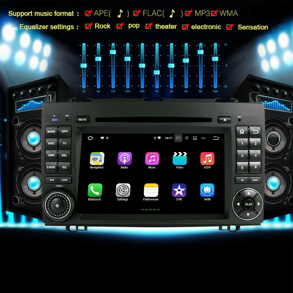 Top 2 Din Car Multimedia Player Android 8.0 Navigator for Mercedes-Benz W169 B-W245 Viano Vito 2005-2011 GPS AutoRadio DVD Bluetooth 3