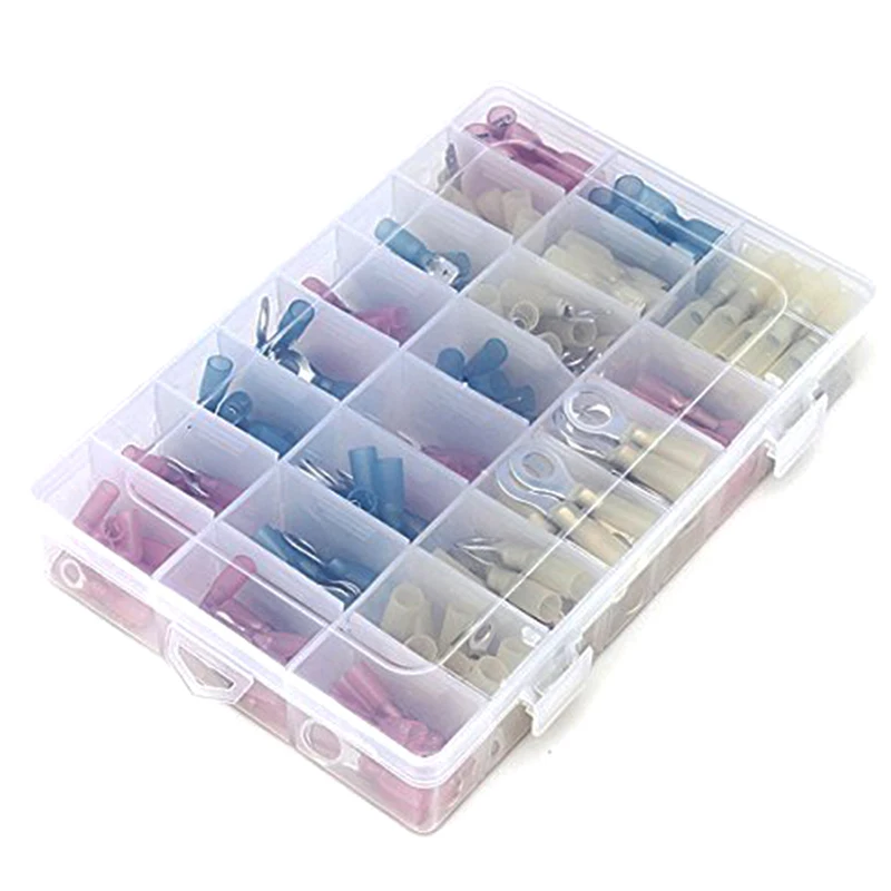 

240 x Lug Electrical Connectors Insulated Crimp Shrink Assortment