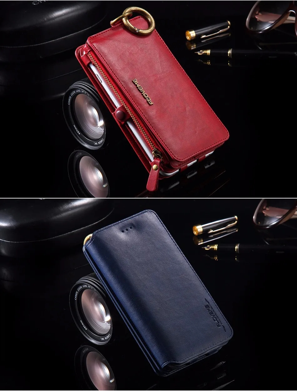 FLOVEME, винтажный складной кошелек, ручная сумка, чехол для iPhone SE, 5S, 6, 6 S, 7, 8 X, двойной кожаный чехол, подставка, держатель для карт, сумка