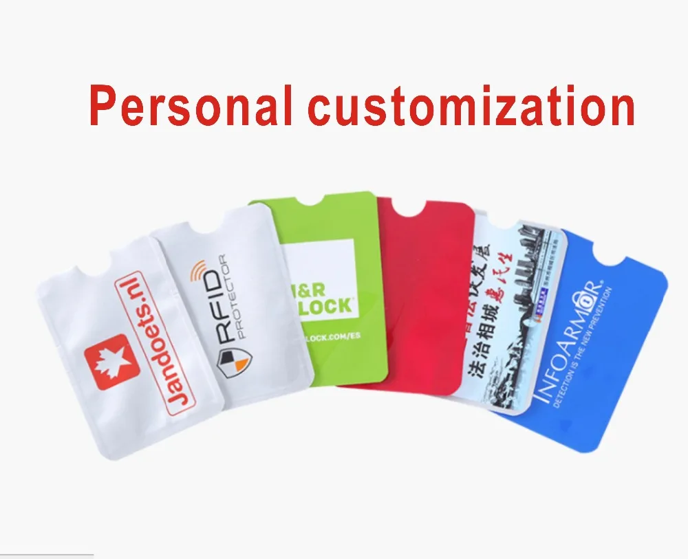 

RFID personal printing Shielded Sleeve Card Blocking IC RFID Card Protection NFC Security Card Prevent Unauthorized Scanning