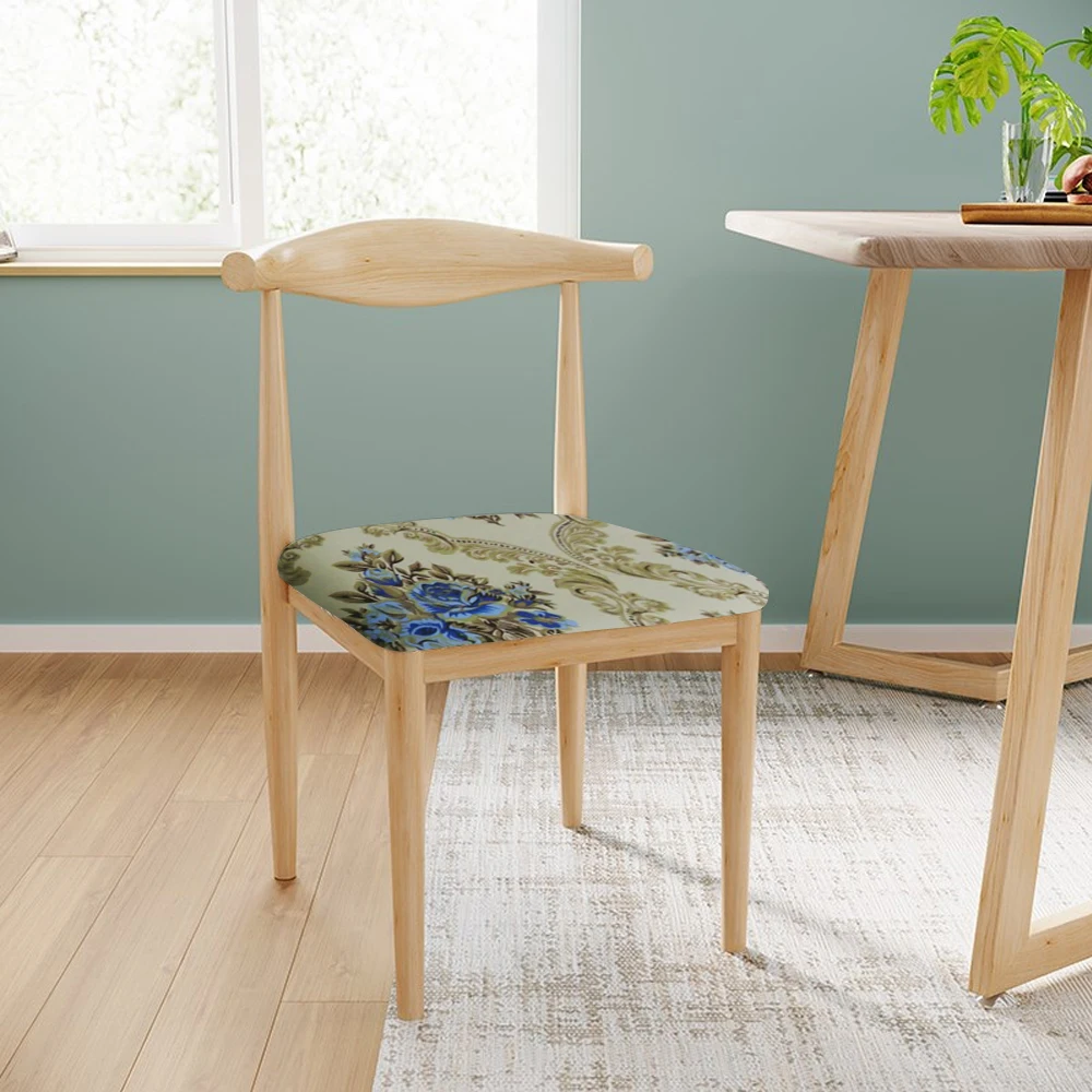 

Printed Kitchen Stretch Dining Chair Cover Jacquard Seat Protector Covers Removable Elastic Seat Case Living Room Slipcover
