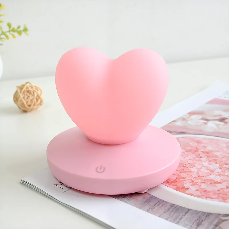 Романтический светодиодный Мини Lovely Heart ночные огни красочные мультфильм розовый белый Батарея питание Спальня детские игрушки стол, как