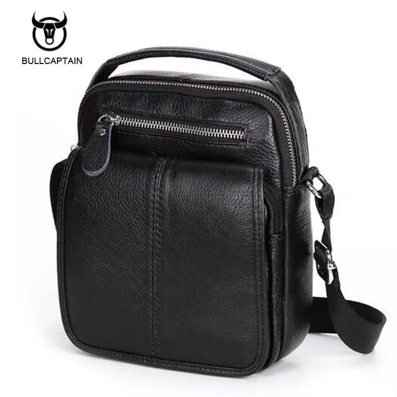 Bullcaptain Genuine Leather Bags Men High Quality Messenger Bags Small