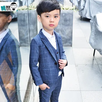 

Boys Blazer Vest Pants kids clothes 3PCS boys clothing sets Kid Suit Boy's Prom Sutis Flower Children Dress Suits Formal Blazer
