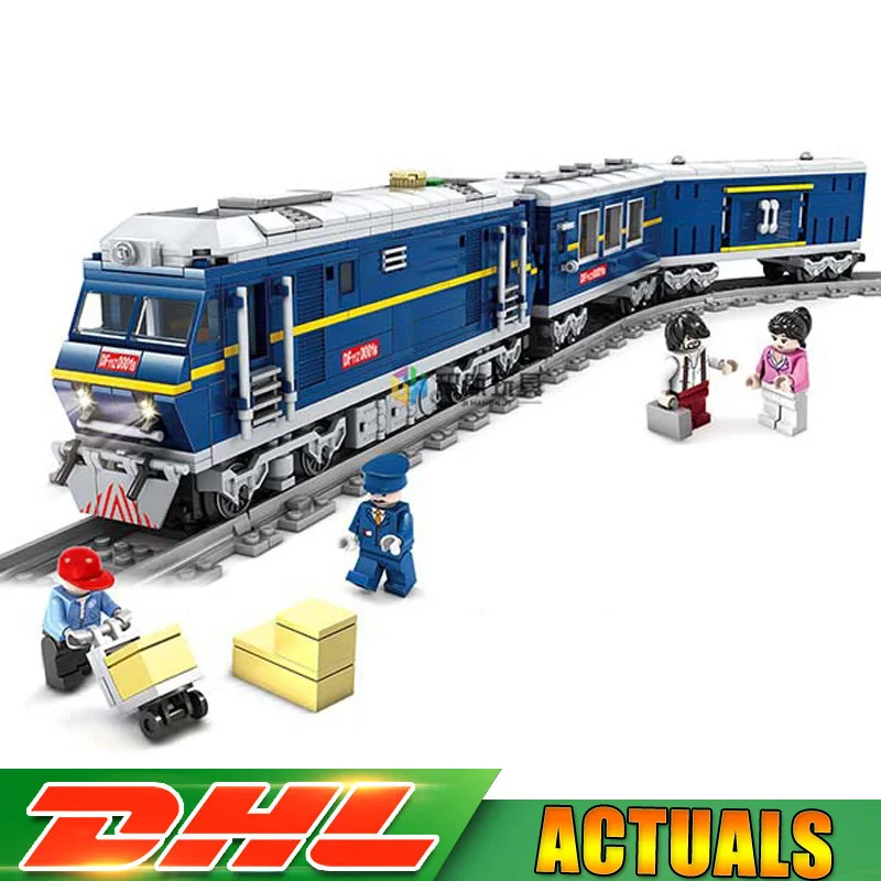 

KAZI 98220 City Power Driven Diesel Train Track Model Building Blocks Train Track Bricks Educational DIY Toys Christmas Gifts