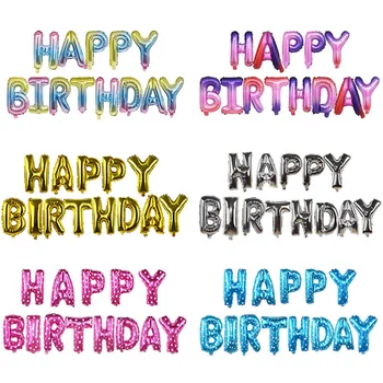 

13Pcs Happy Birthday Balloon Air Letters Alphabet Rose Gold Foil Balloons Kids Toy Party Birthday Helium Globos Party Baloon