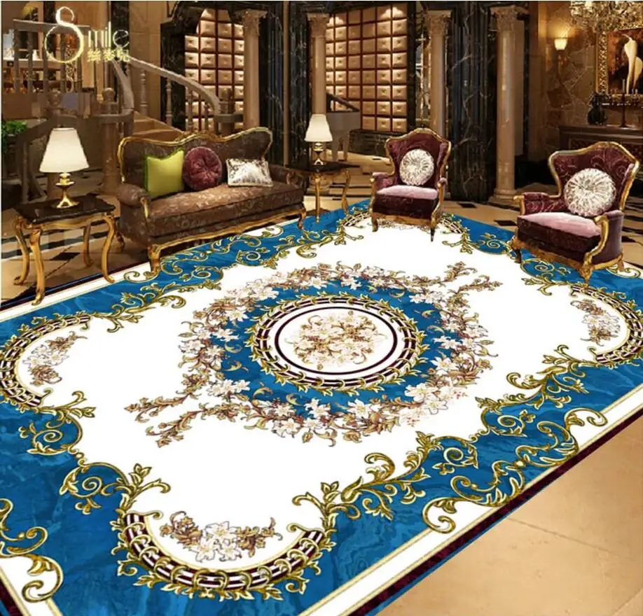 

beibehang Custom photo floor painting wallpaper European ceiling ceiling continental carpet parquet PVC self adhesive floor