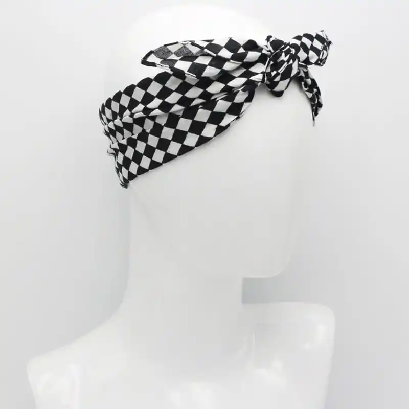 LDA Get Fresh 55x55cm Blanc Damier Drapeau Racing Bandana Unisexe Bandeau Carr/é Multi-Usage Moto Sports de Plein Air Poignet Wrap Band//Blanc Coton Sweat Polyvalent
