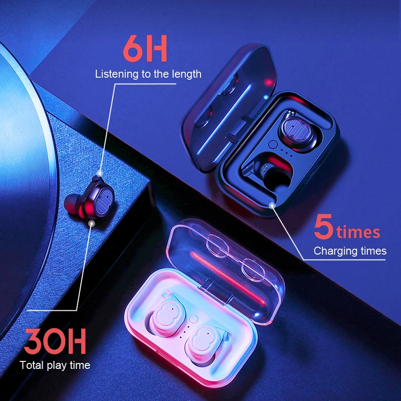 Наушники SANLEPUS Bluetooth 5,0 TWS мини невидимые 3D Hi-Fi стерео беспроводные наушники с зарядным устройством