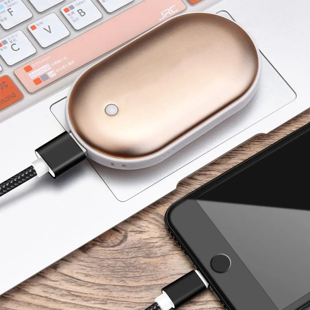 Грелка для рук милый креативный USB Перезаряжаемый массажный Лаки булыжник USB грелка для рук power Mobile power