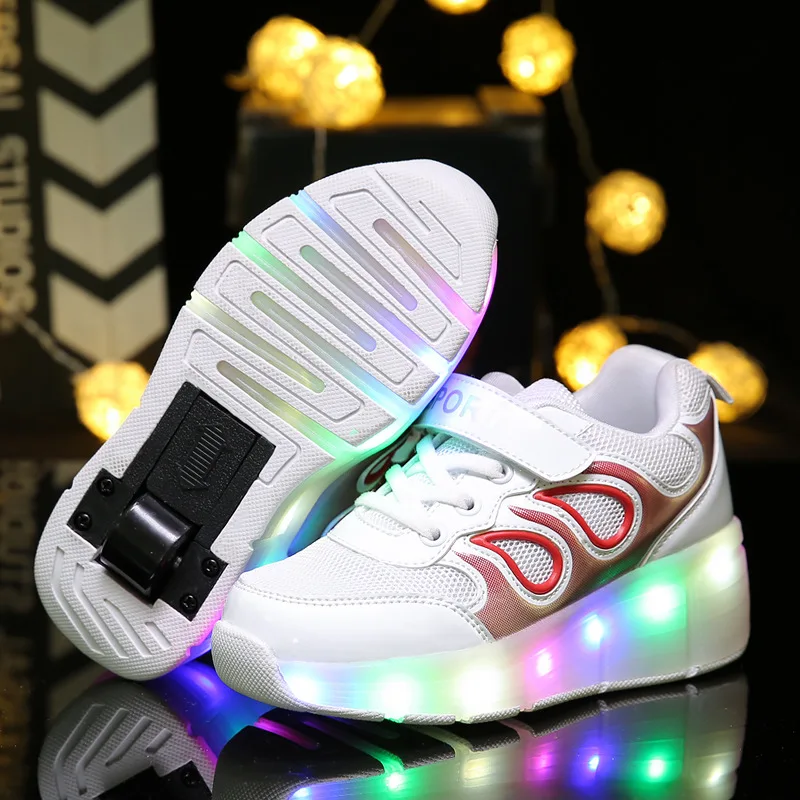 

New invisible switch runaway shoes with LED boys and girls runaway single wheel shoes
