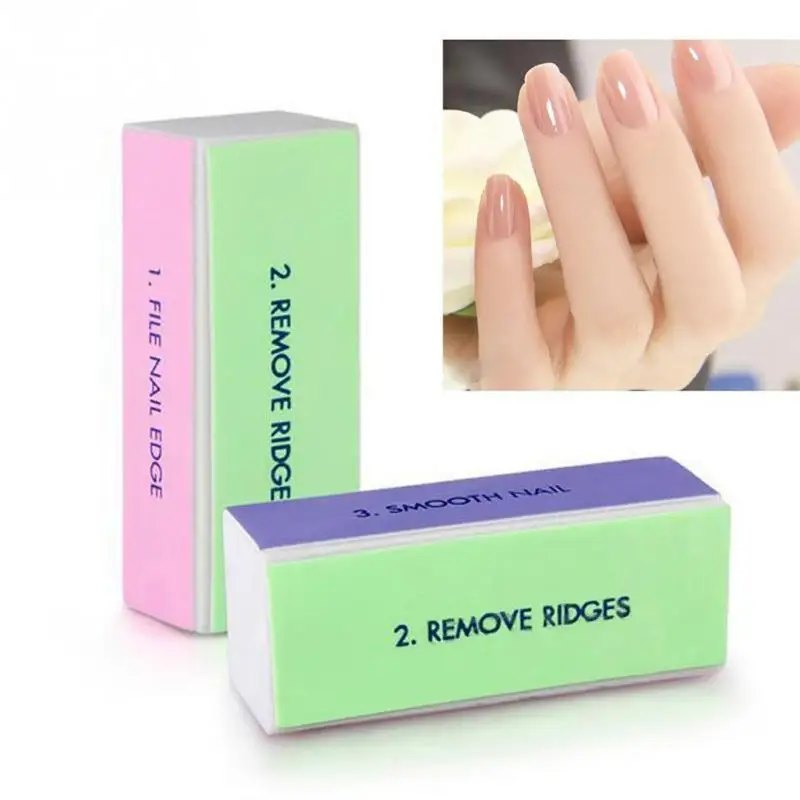 10 Pz/Set Smeriglitatura Sponge Nail File Buffer Di Blocco Per La Uv Del Gel Del Chiodo Fai Da Te Unghie Artistiche Manicure Pedicure Bianco Nail Buff
