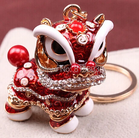 High quality Cool Gold Alloy with Rhinestones Kylin Lion