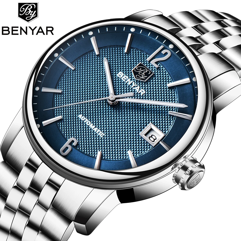 

Benyar Top Marque Montre Hommes Montres Automatique Montre Mecanique Tourbillon Horloge Or Mode Montre Relogio Masculino
