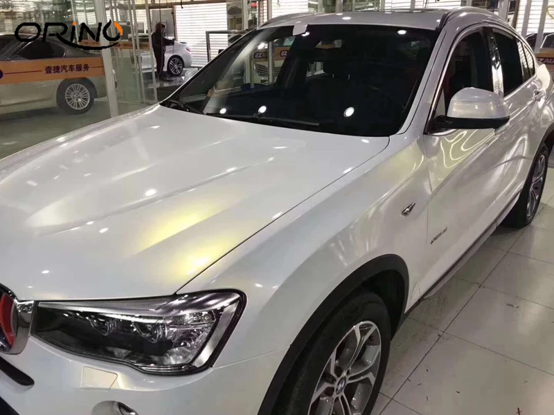 

Пузырьки воздуха глянцевый жемчуг-Хамелеон пленка блеск Хамелеон Автомобиля Обертывание Винил белый золото Размер 1,52X20 M/5ft X 65ft