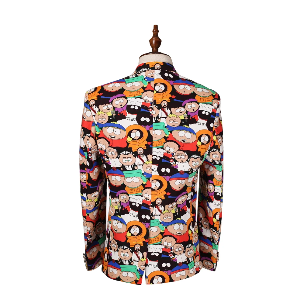 YUNCLOS Cartoon Printed Men Suit Jacket Slim Fit Party Stage Perform Dress Men Jackets Latest Design Plus Size 6XL EU Size YUNCLOS Cartoon Printed Men Suit Jacket Slim Fit Party Stage Perform Dress Men Jackets Latest Design Plus Size 6XL EU Size