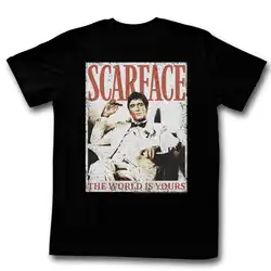 SCARFACE Мужская футболка с коротким рукавом черная больше да мир крутая Повседневная футболка Мужская Унисекс Новая модная футболка