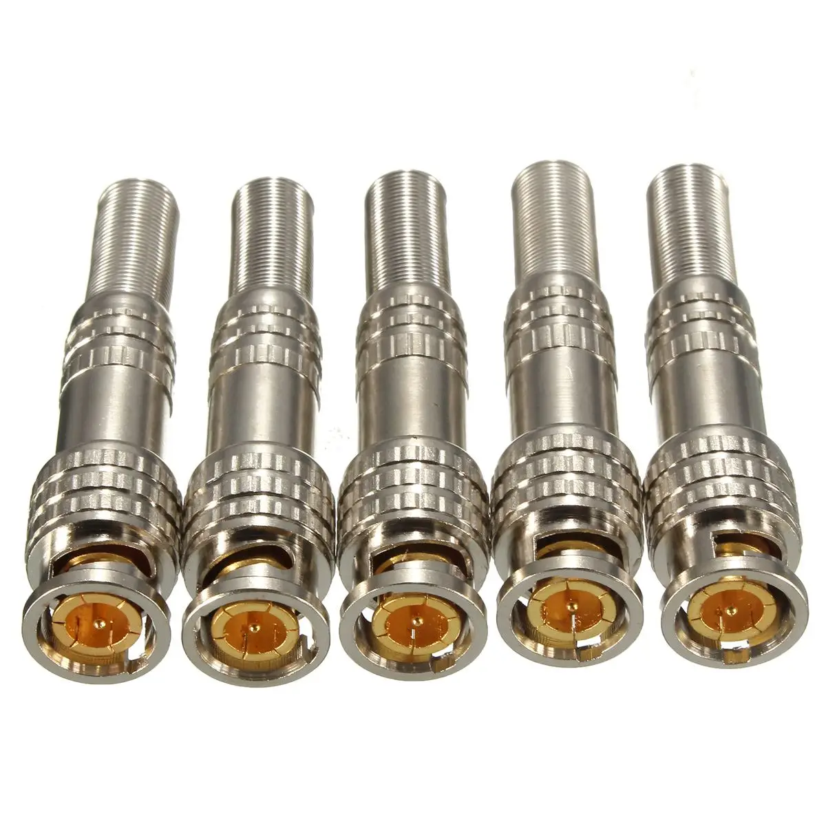 

NEW 5pcs/kit Adapter BNC Jack Male Plug Connector To Coaxial Video RG59 Cable CCTV Camers BNC Male Compression Adapter