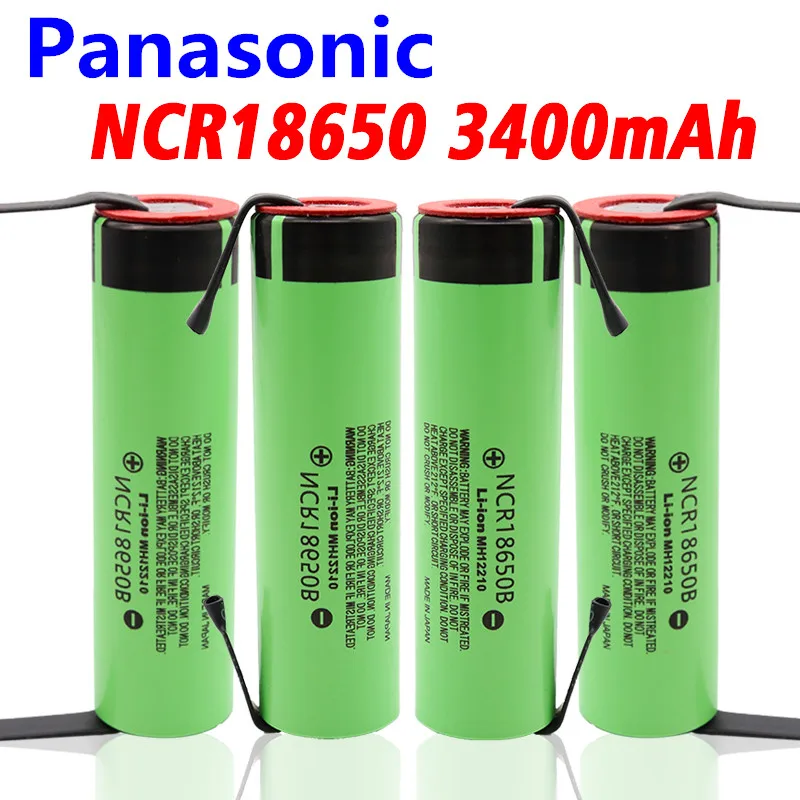 

2/10pcs Panasonic 18650 battery 3400mah 3.7v lithium battery for NCR18650B 3400mah Suitable for flashlight battery +DIY nickel