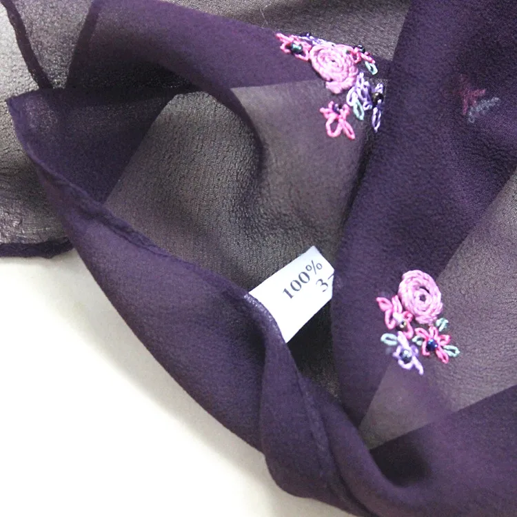 S88, шелковый шарф из жоржета платок, цвет: как на фотографии, размер: 30*138 см