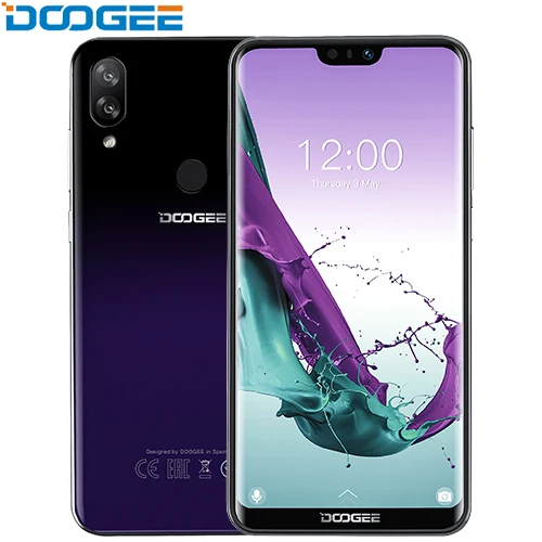 DOOGEE N10 мобильный телефон Octa Core, 3 Гб оперативной памяти, Оперативная память 32GB Встроенная память 5,84 дюймов FHD+ 19:9 Дисплей 16.0MP Фронтальная камера 3360 мАч Android 8,1 4glte - Цвет: Phantom Purple