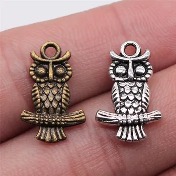 

WYSIWYG 20pcs 19x12mm Double Sided Owl Pendants Owl Pendants Jewelry Findings Double Sided Owl Charm Cute Pendants