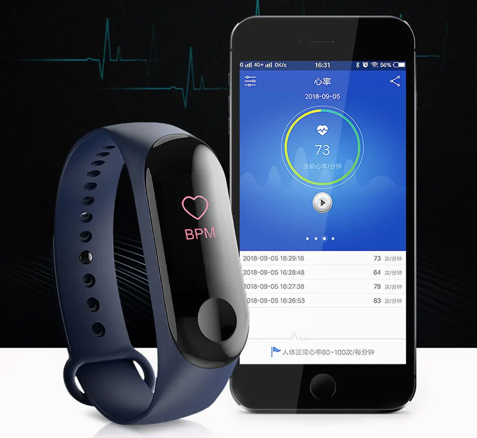 SALFRESA M3 Sport Smart Bracelet Message Push IPS HD Color Screen USB Charge Smart Band PK Xiaomi Mi Band3 Fitness Tracker Watch-9