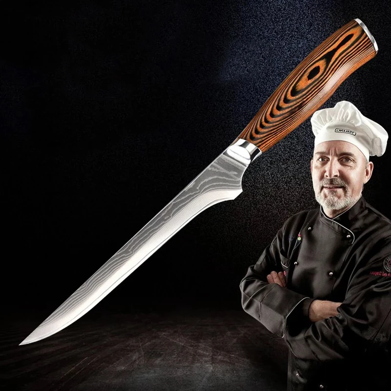Дамасский стальной нож ножи мясника острый нож для нарезания нож