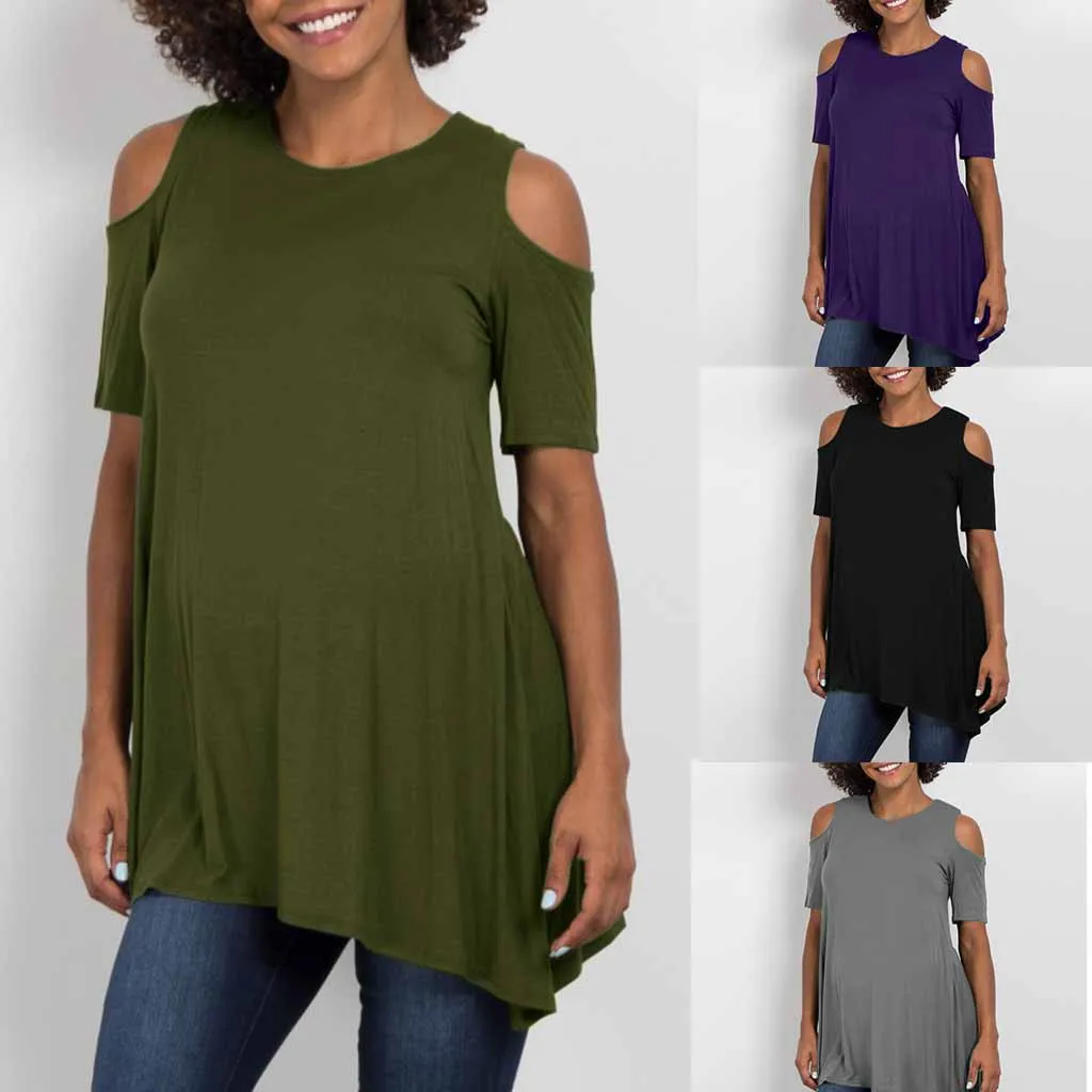 

Women's Pregnancy Summer Soild Tops Pregnant Women Short sleeve Pregnant Maternity Dress Solid Printing Print Tops Clothing